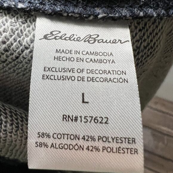 Eddie Bauer Lounge Sweatpants Mens Size L Large Blue 34x30 Tapered Cotton Blend - Picture 14 of 14